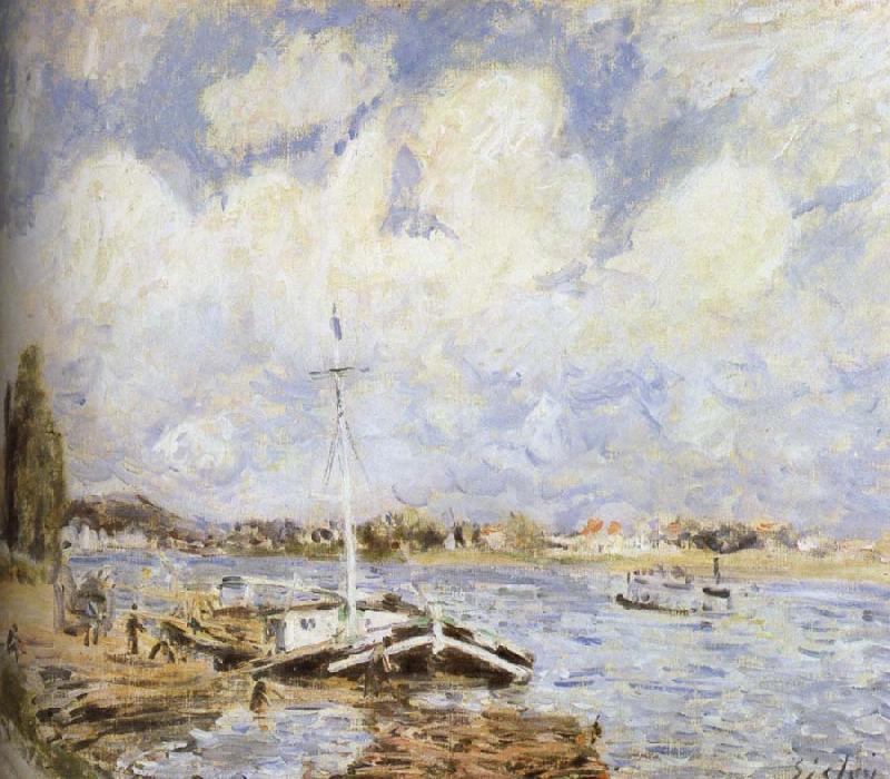 Alfred Sisley The boat on the sea oil painting picture